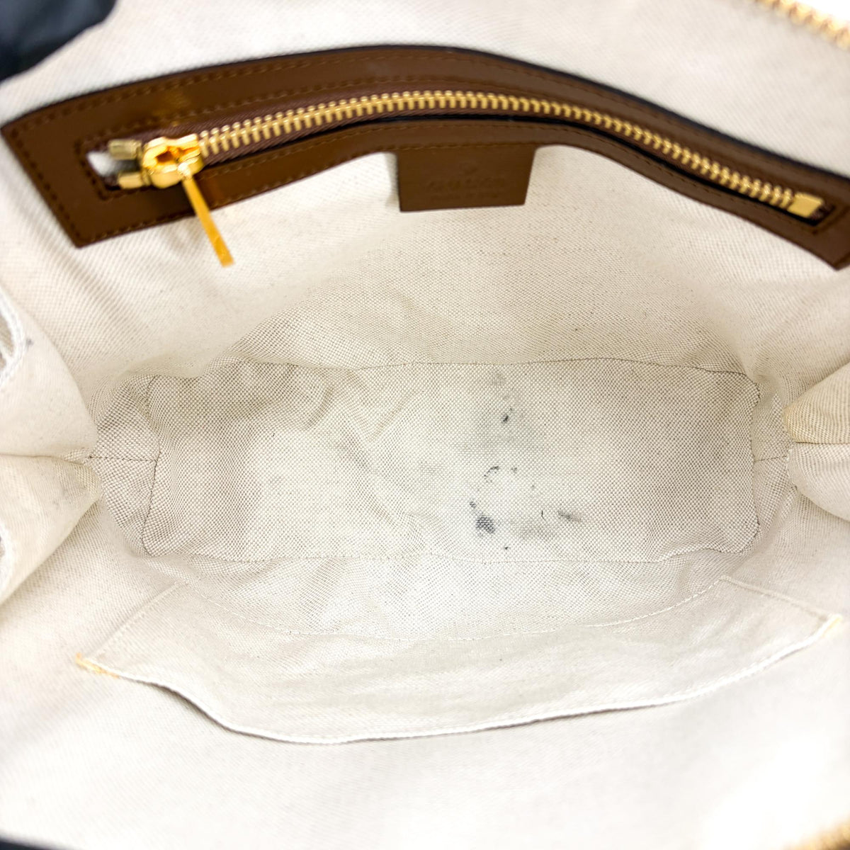 Gucci Horsebit 1955 Gg Canvas With Leather Brown Canvas Tote Bag Bag (Pre-Owned)