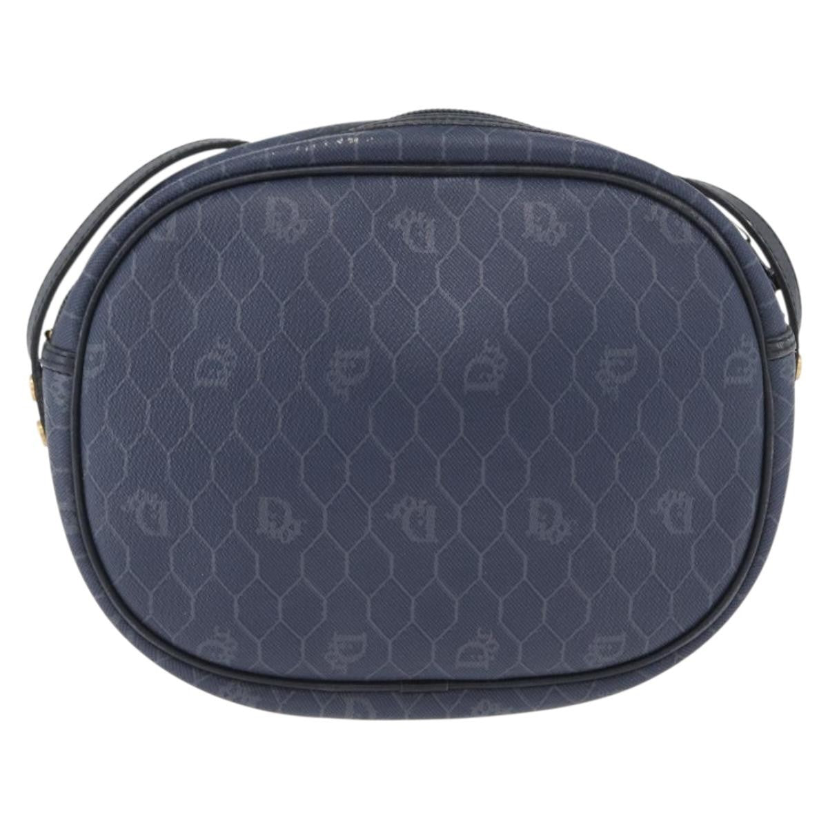 Christian Dior Vintage Honeycomb Canvas Navy Canvas Shoulder Bag Bag (Pre-Owned)