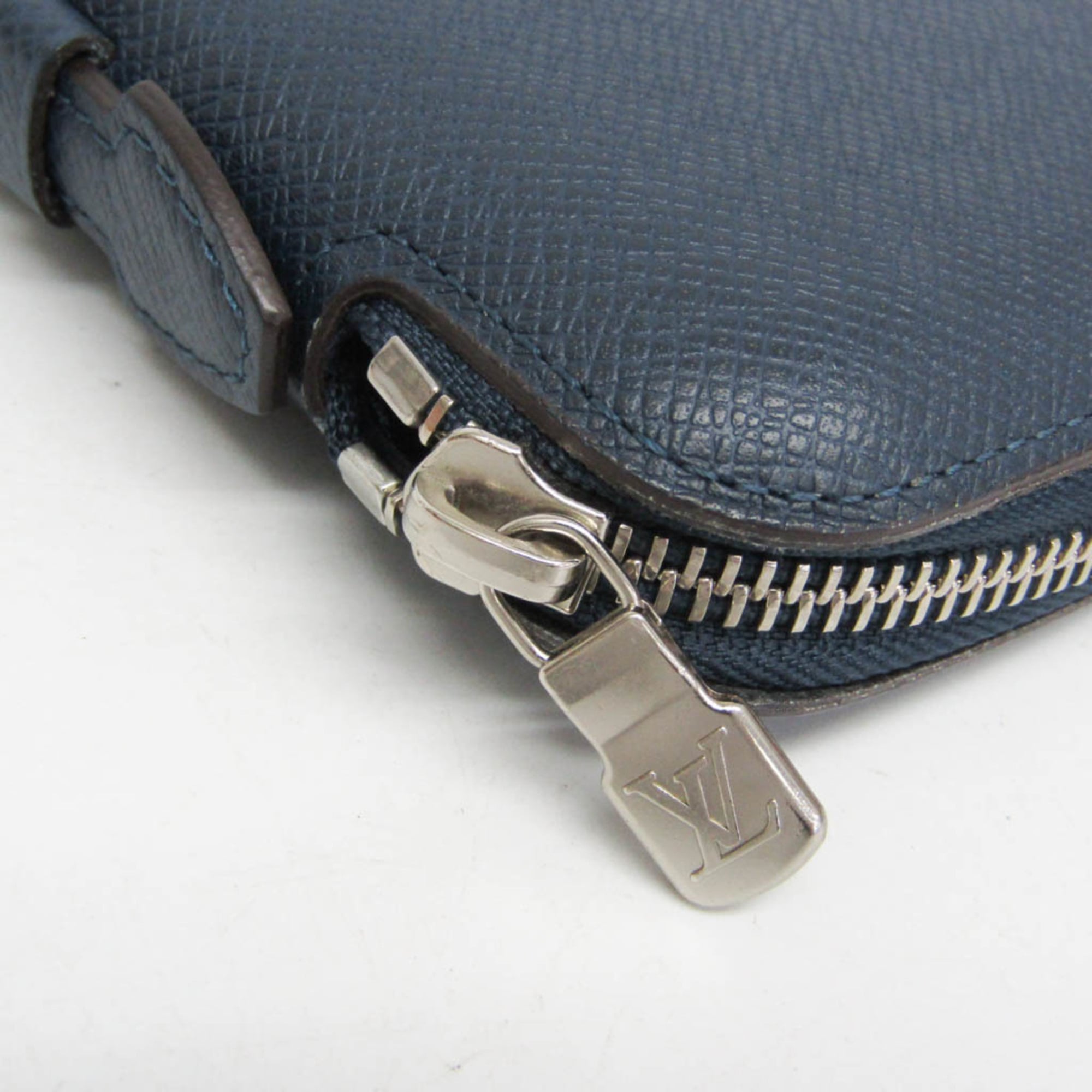 Louis Vuitton Atoll Organizer Taiga Leather Blue Leather Wallets Accessory (Pre-Owned)