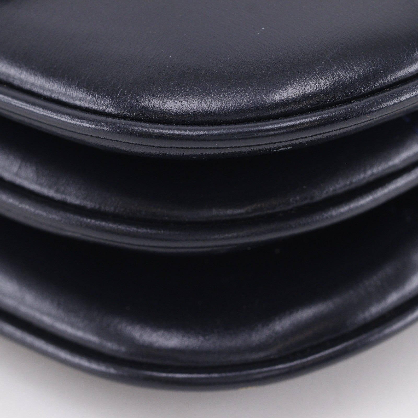 Celine Vintage Triomphe Flap Leather Black Calfskin Shoulder Bag Bag (Pre-Owned)