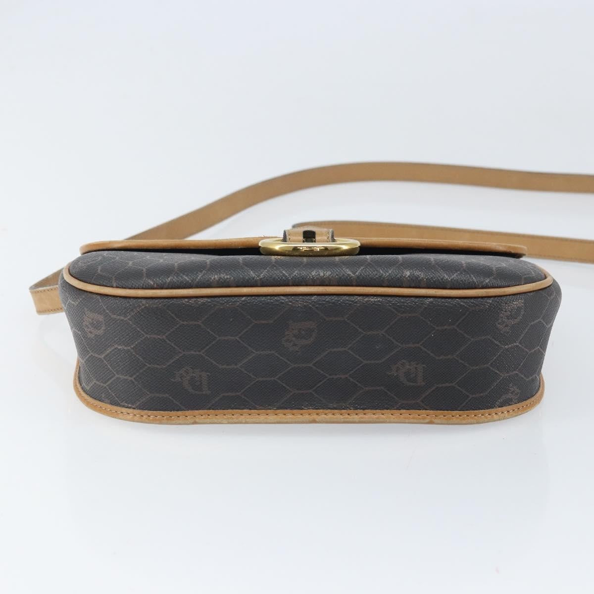 Christian Dior Vintage Honeycomb Canvas And Leather Black Canvas Shoulder Bag Bag (Pre-Owned)