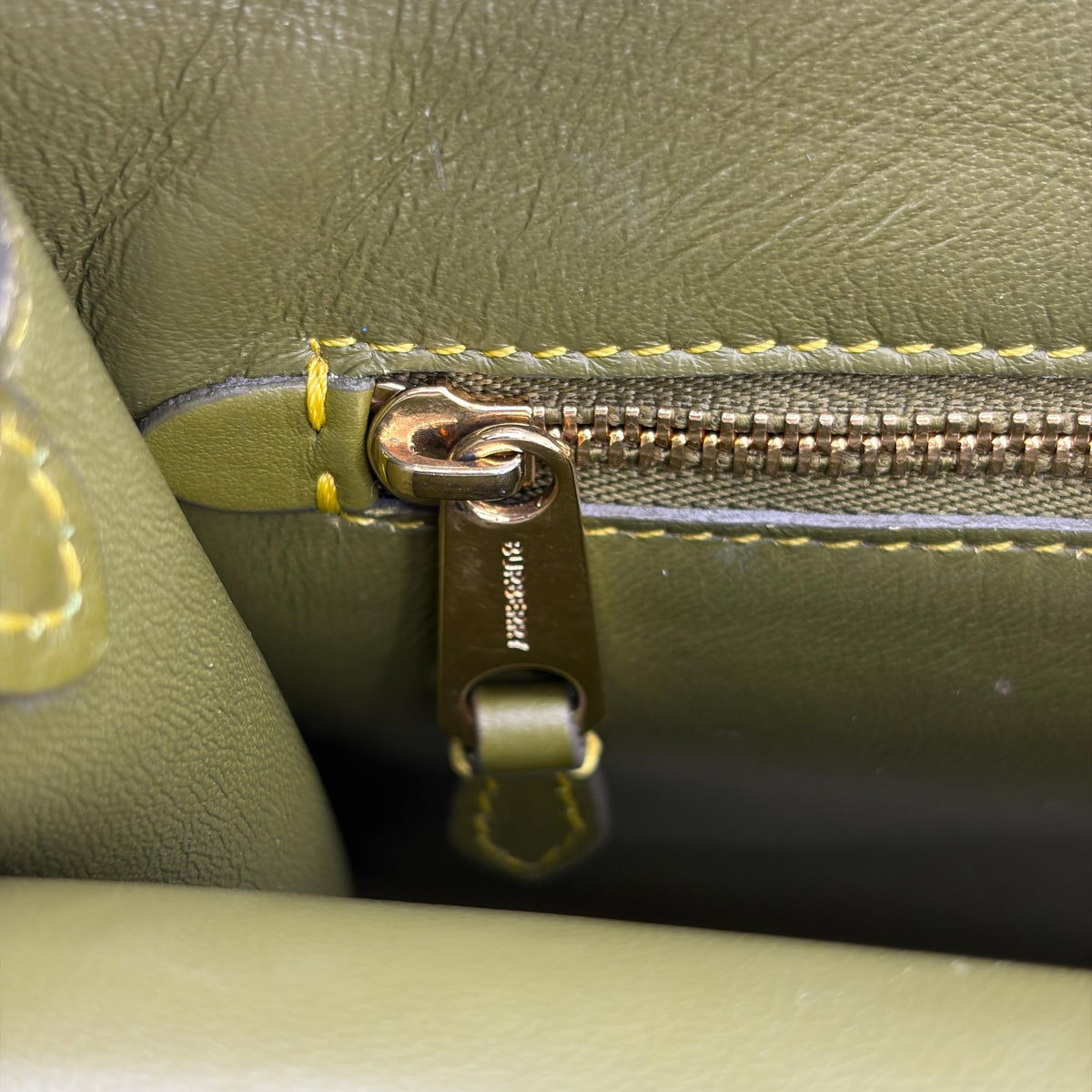 Burberry Title Pocket Leather Green Calfskin Crossbody Bag Bag (Pre-Owned)