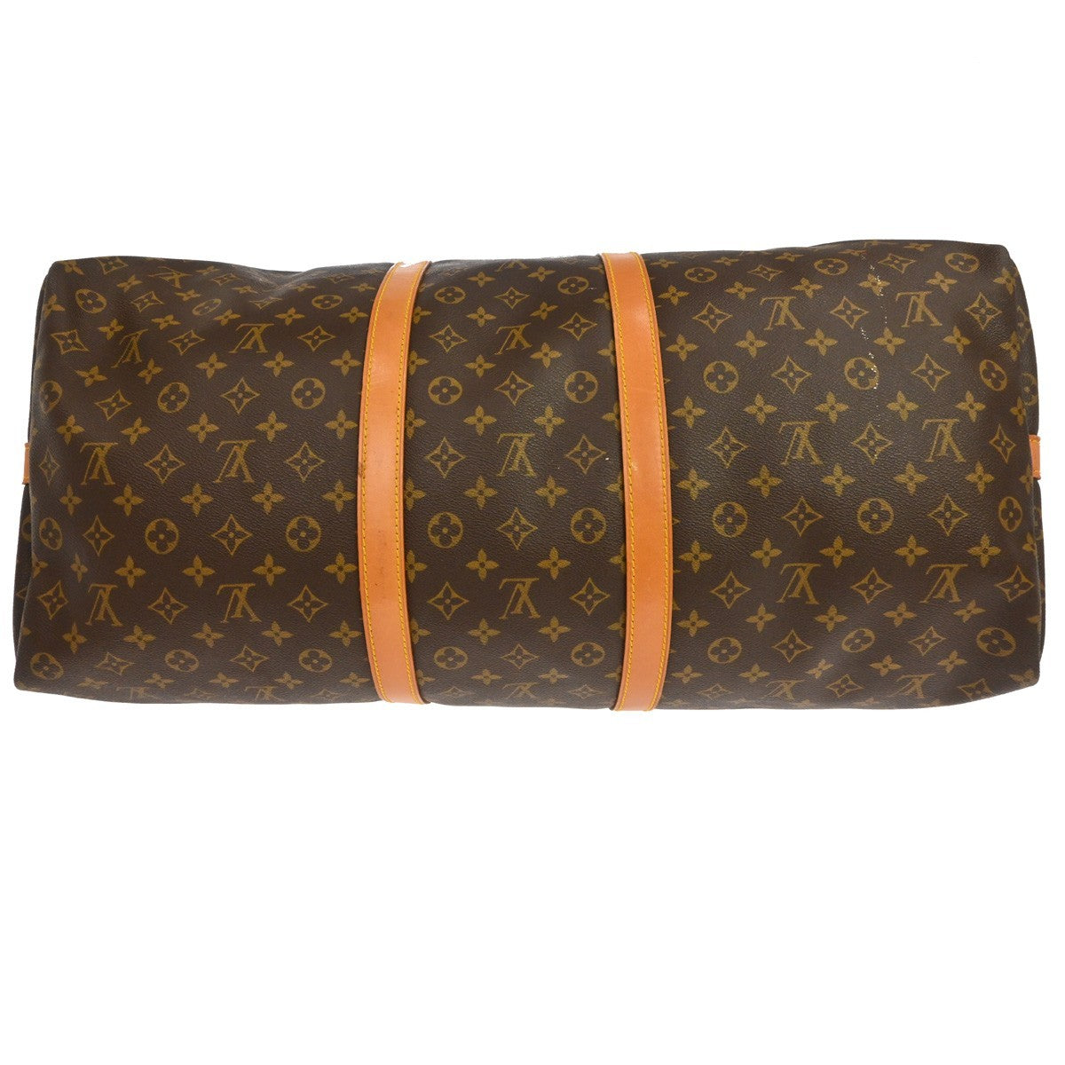Louis Vuitton Keepall Bandoulière Monogram Brown Canvas Travel Bag Bag (Pre-Owned)