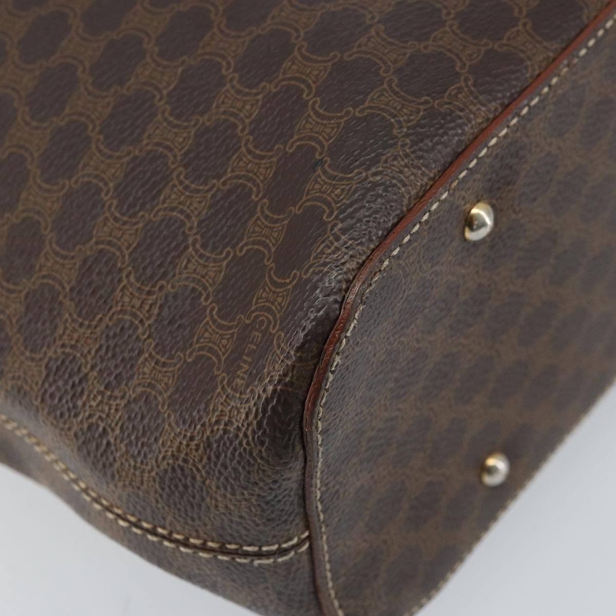 Celine Vintage Macadam Canvas And Leather Brown Canvas Shoulder Bag Bag (Pre-Owned)