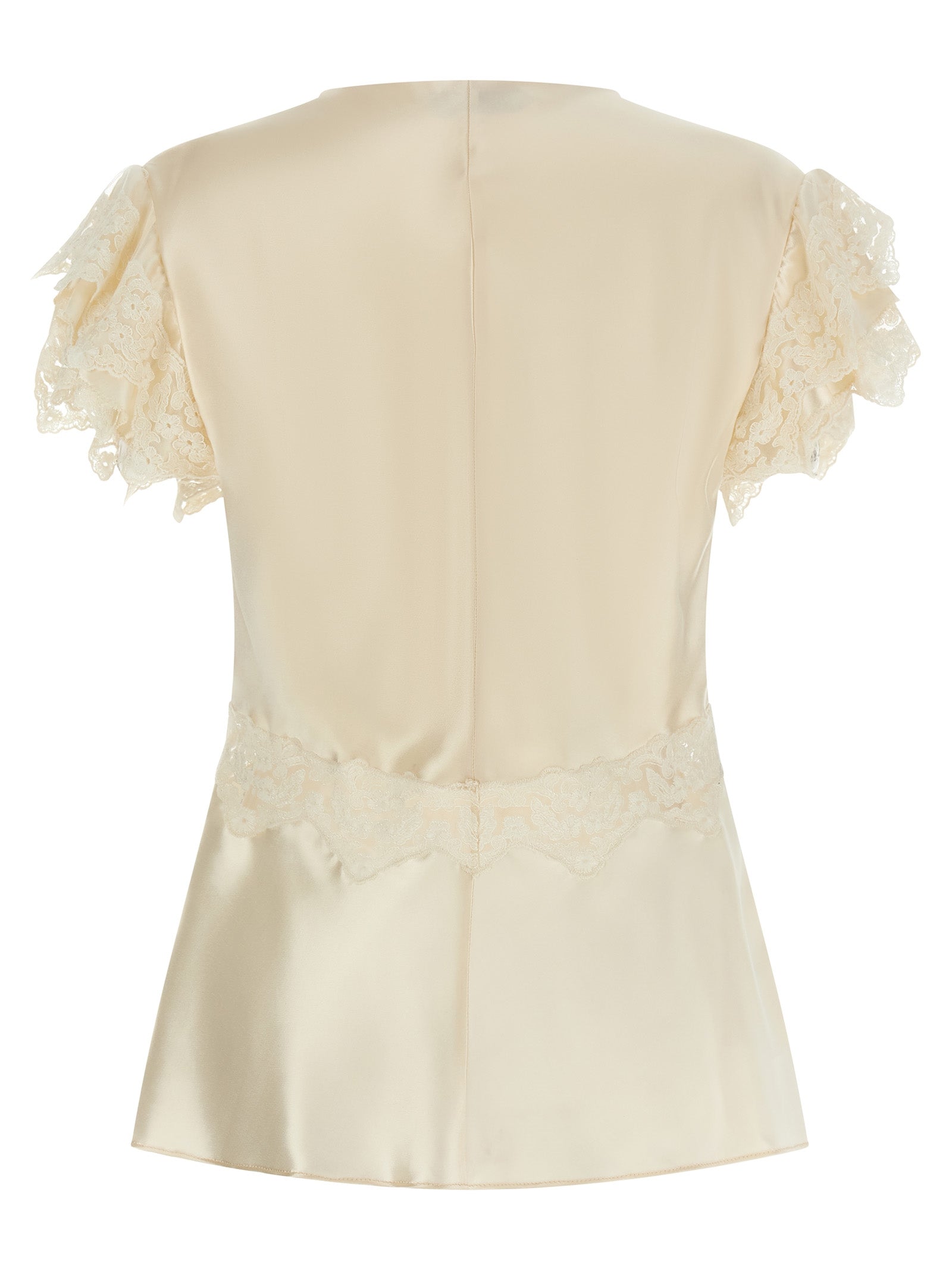 Alberta Ferretti Women's Satin And Lace Top