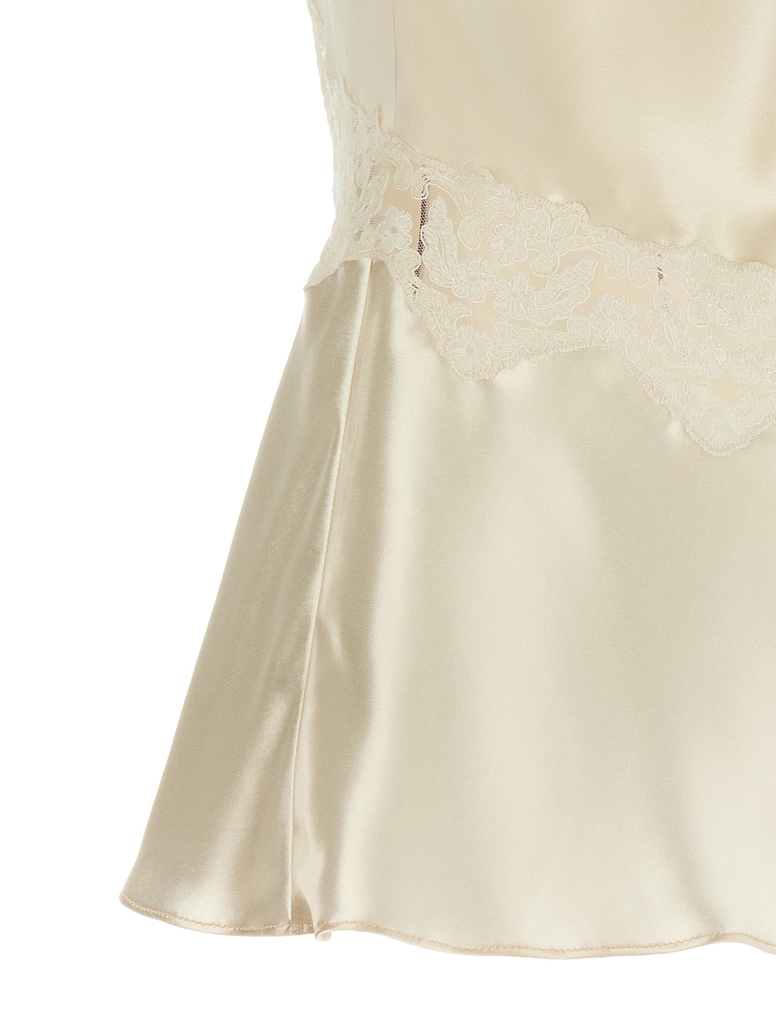 Alberta Ferretti Women's Satin And Lace Top