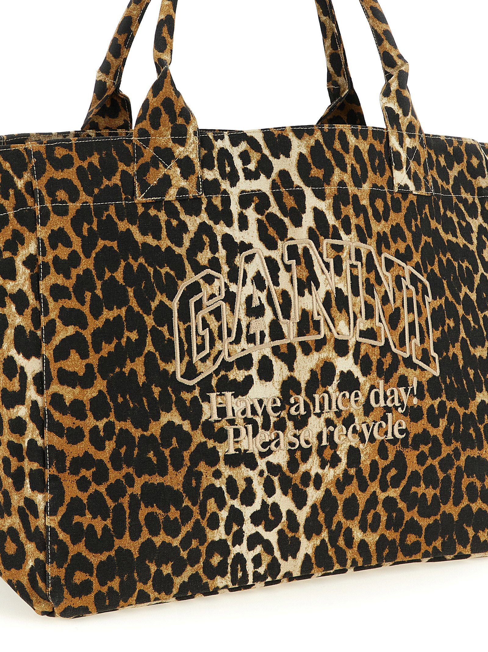 Ganni Women's Leopard Xxl Shopping Bag