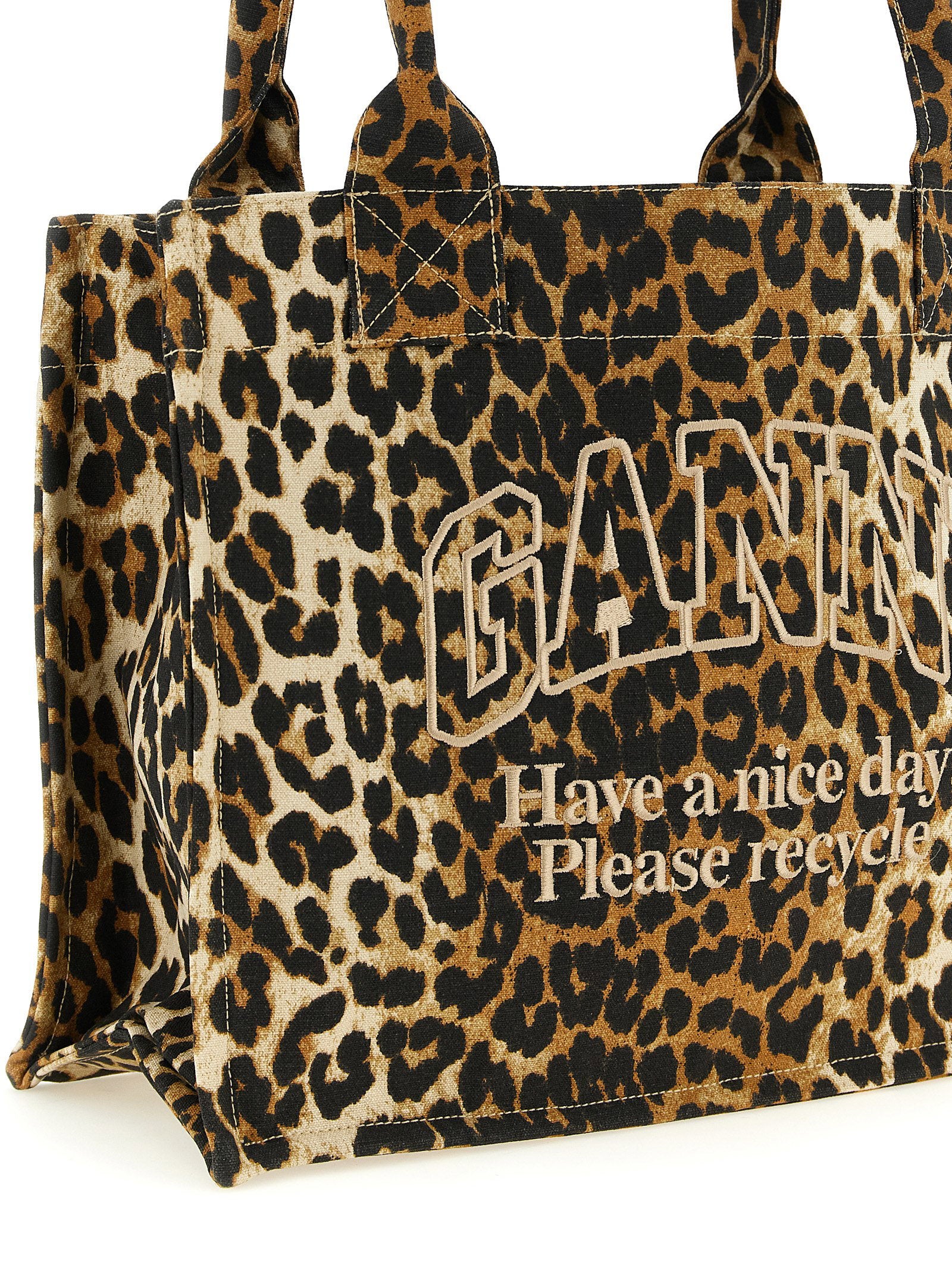 Ganni Women's Leopard Large Shopping Bag