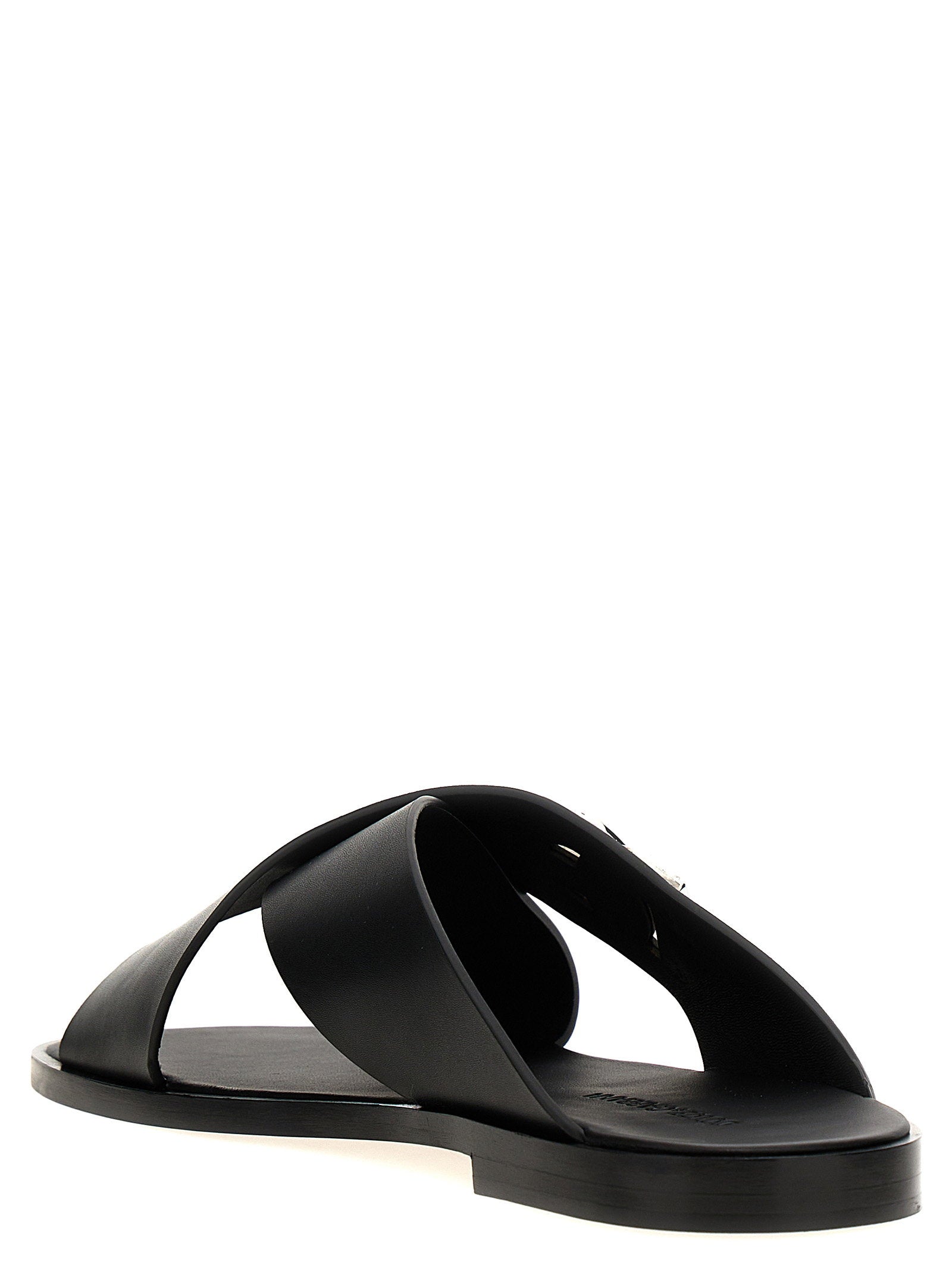 Dolce & Gabbana Men's Logo Leather Sandals