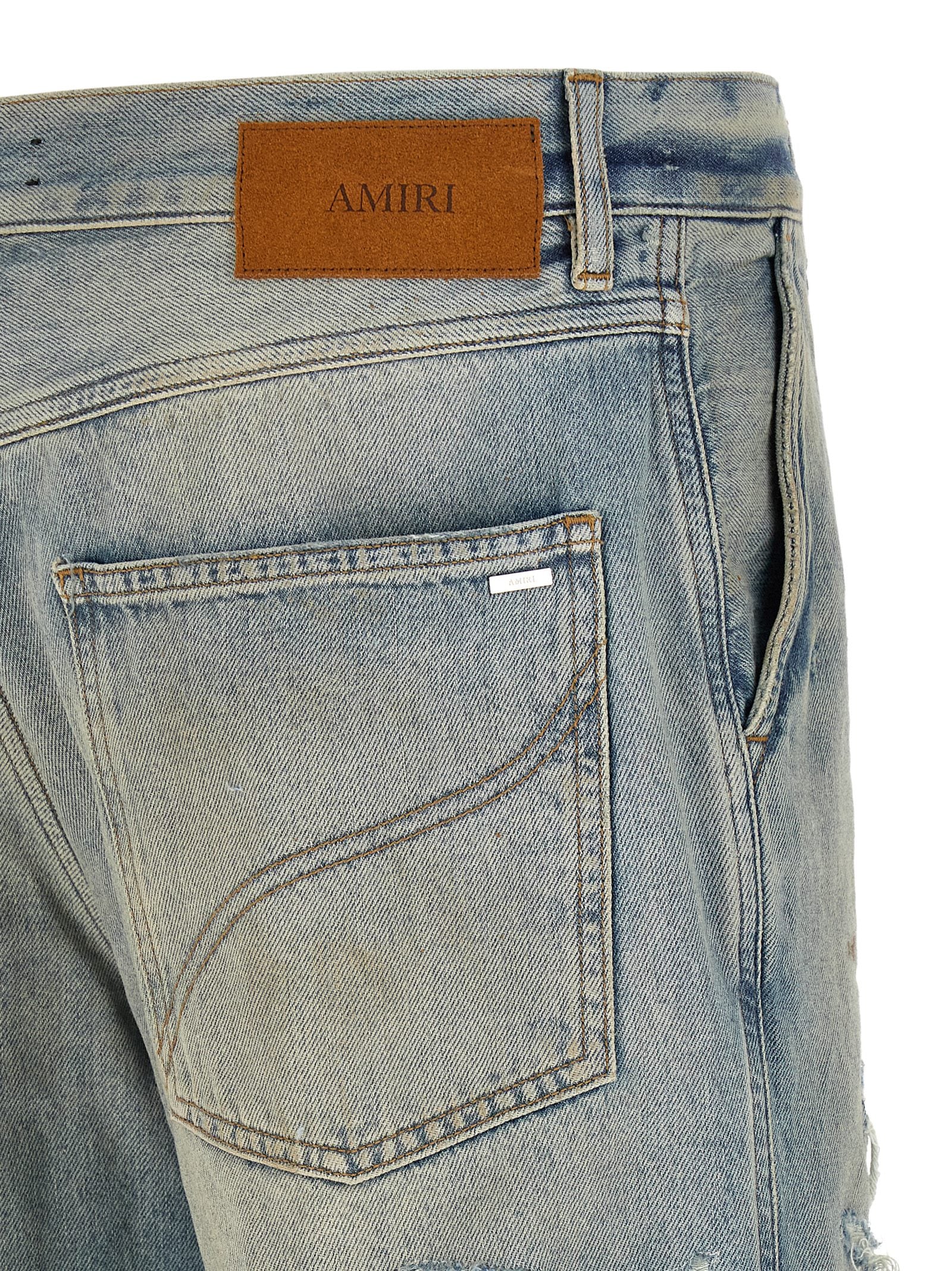 Amiri Men's Checkered Repair Bootcut Jeans