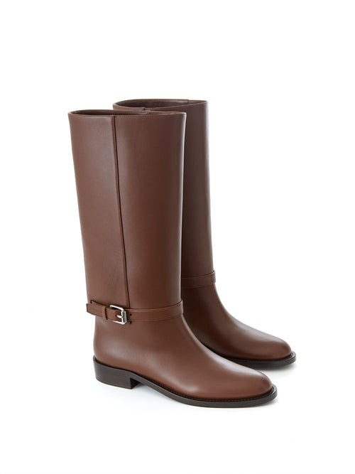 Burberry Equestrian Style Luxe Leather Women's Boots