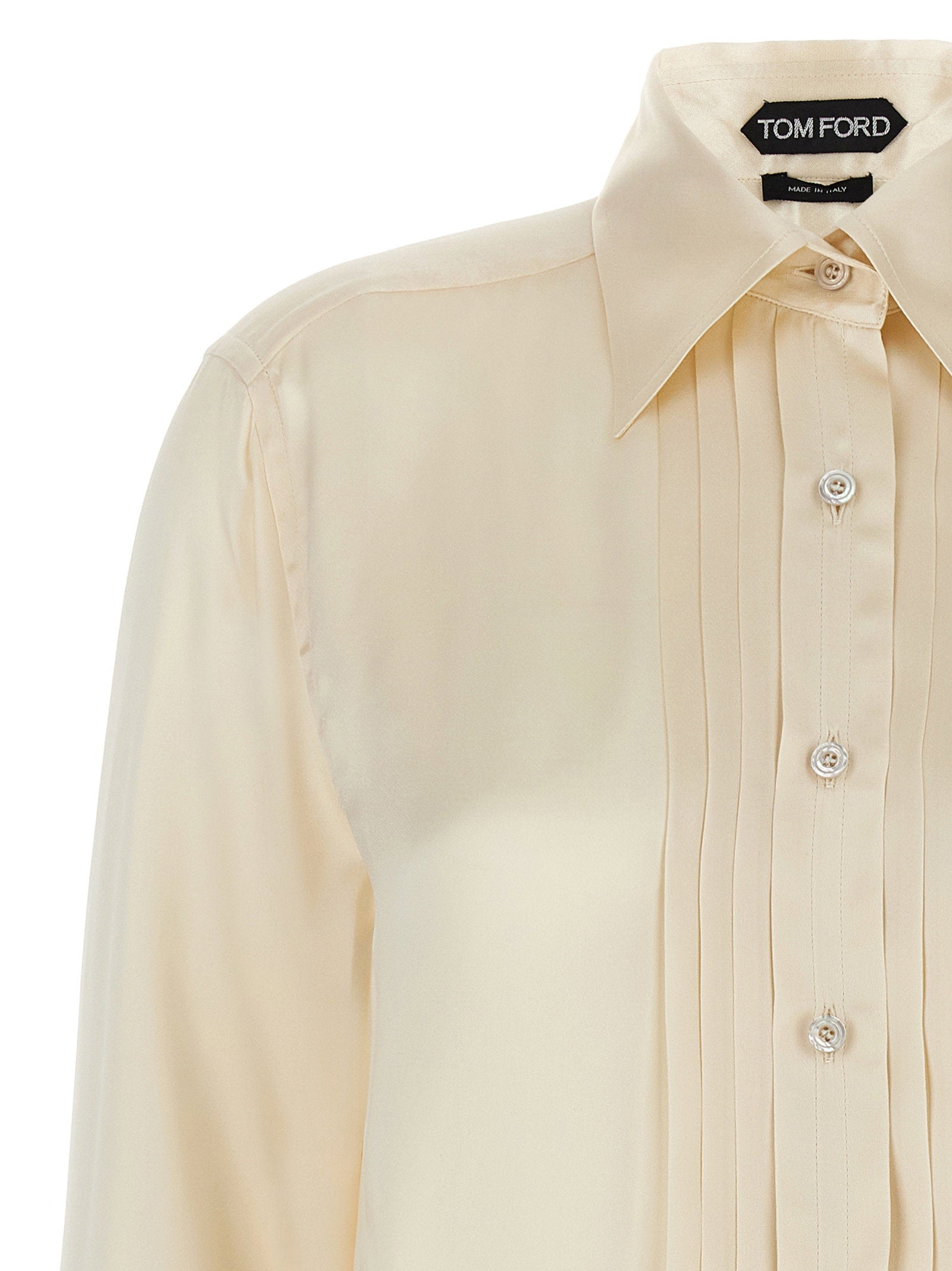 Tom Ford Women's Pleated Plastron Shirt