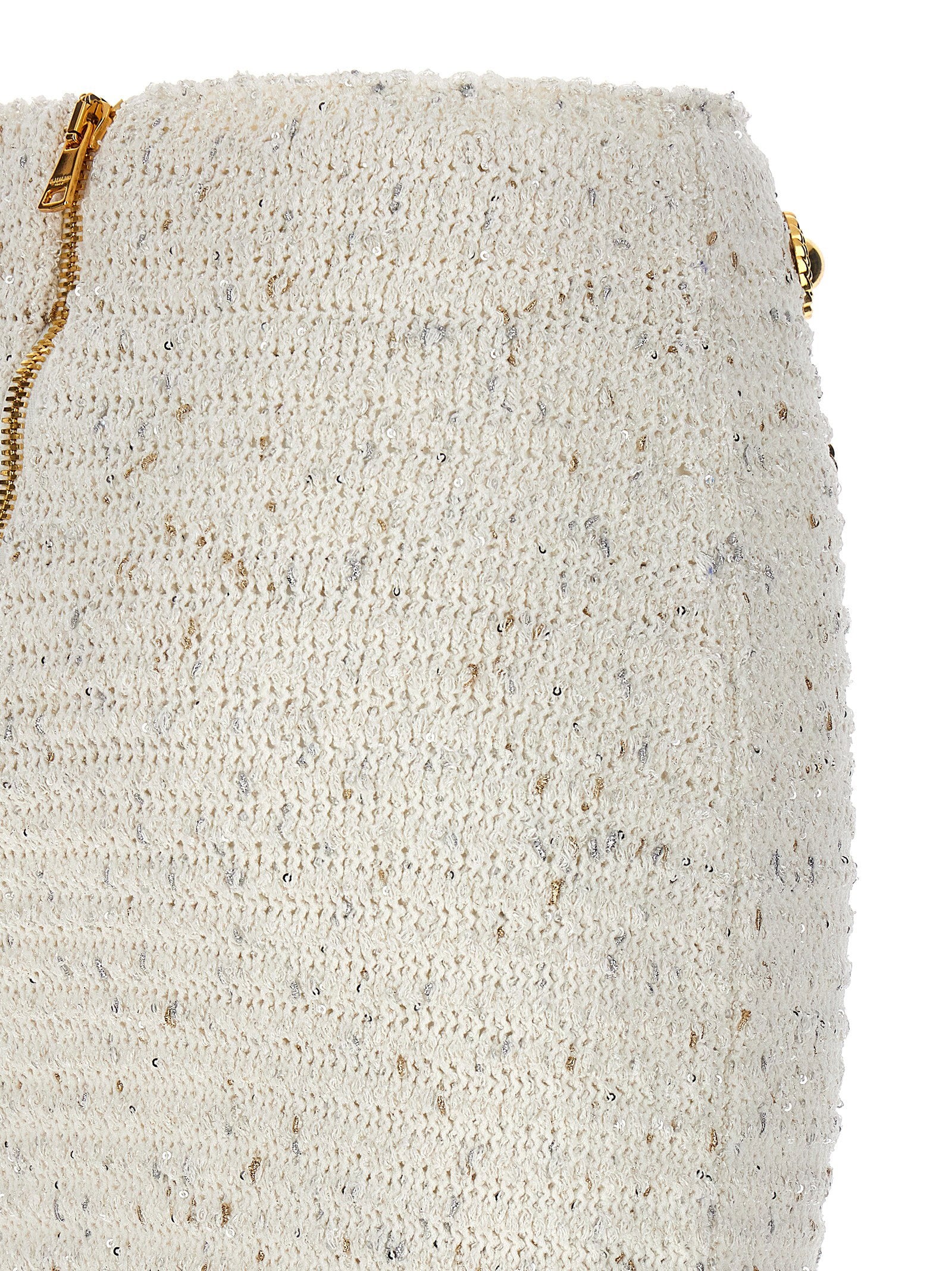 Balmain Women's Fringed Tweed Skirt