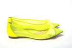 Christian Louboutin Fluro Yellow Flat Point Toe Women's Shoe