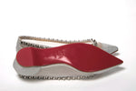 Christian Louboutin Silver Flat Point Toe Women's Shoe