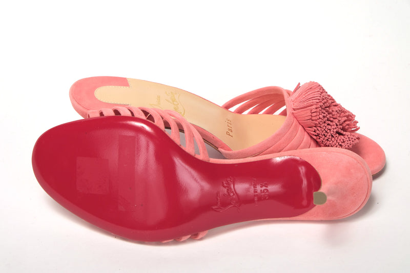Christian Louboutin Operette Salmon Strappy Kitten Heel Women's sandal