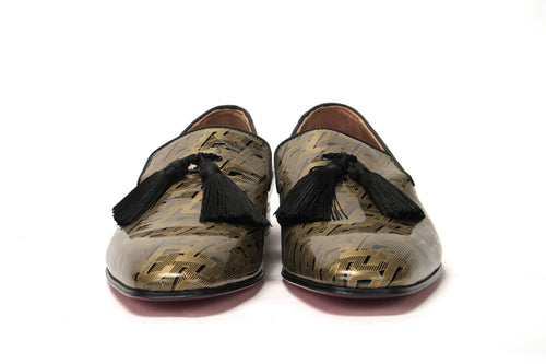 Christian Louboutin Black/Gold Officialito Flat Men's Shoes