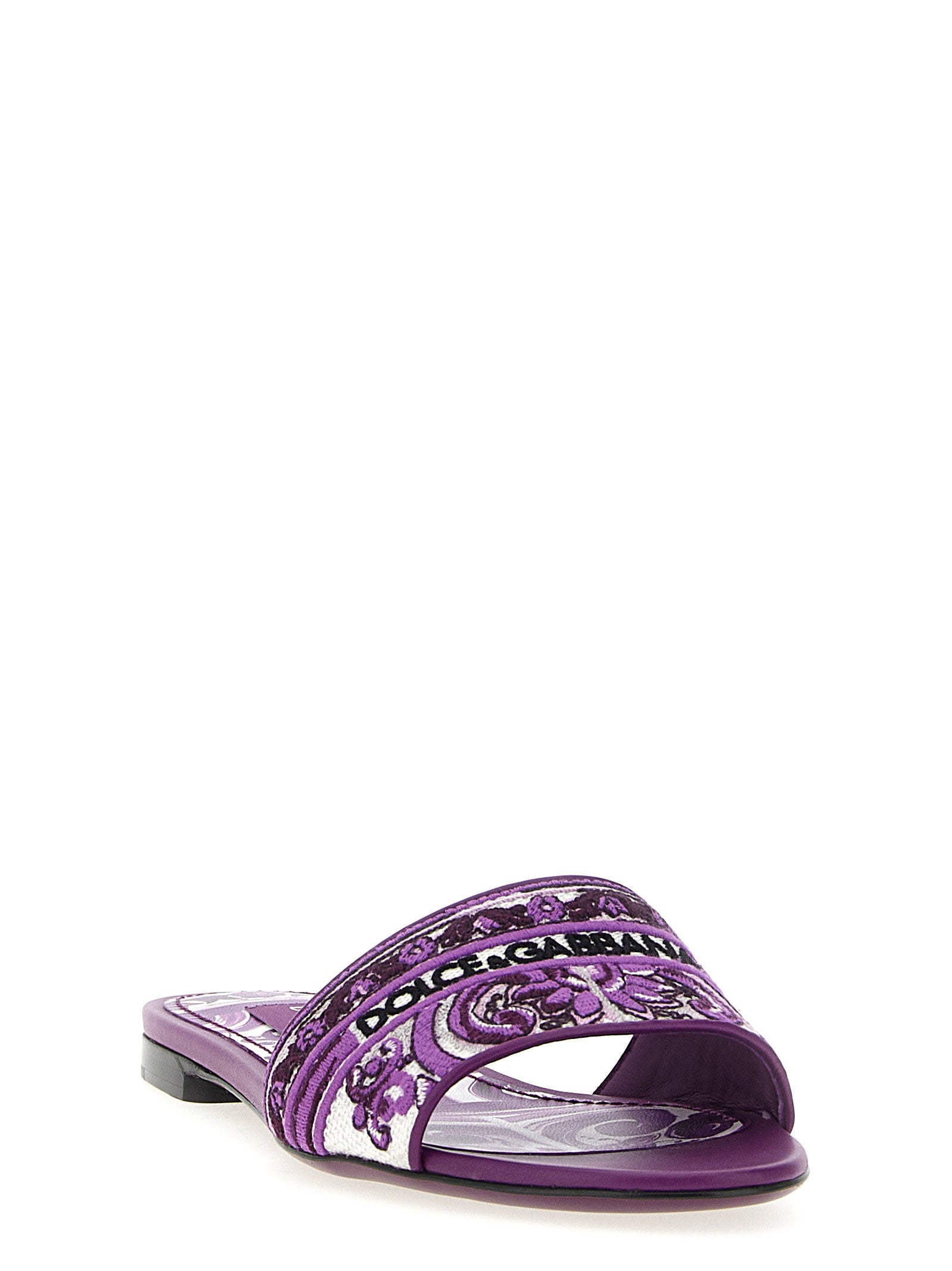 Dolce & Gabbana Women's Maiolica Embroidery Slides