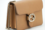 Gucci Elegant Beige Shoulder Bag with GG Women's Snap