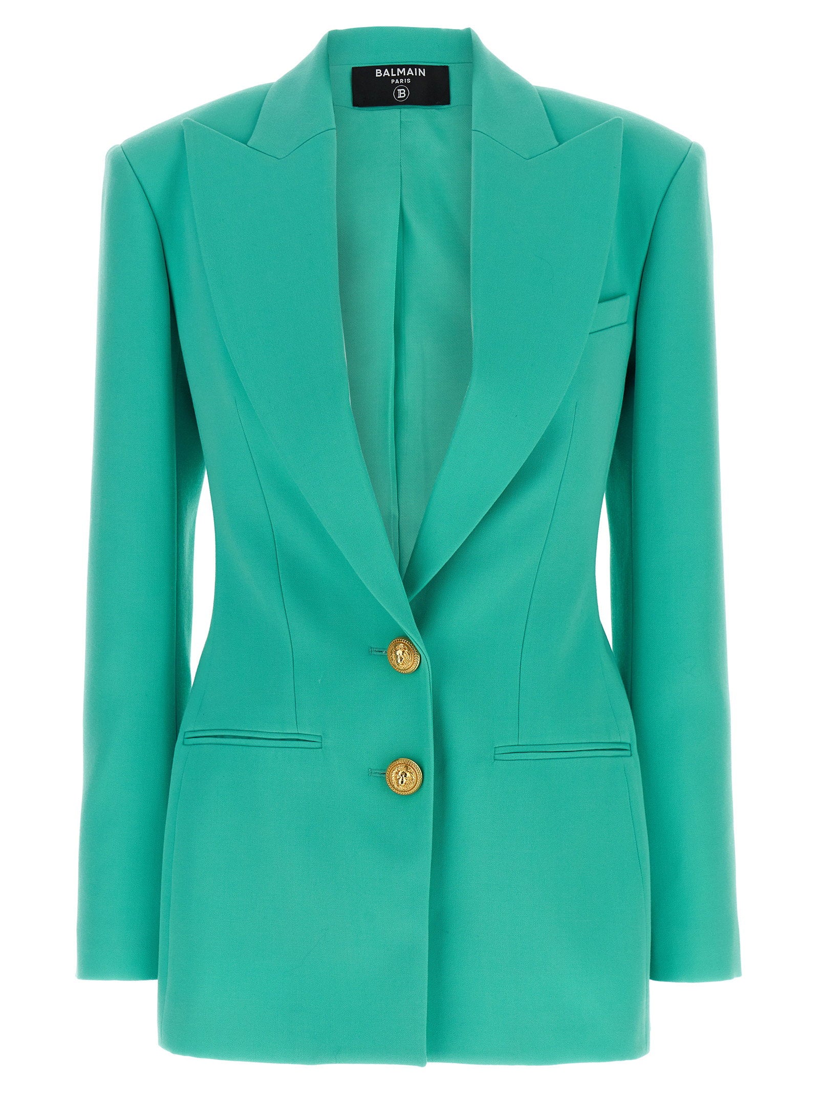 Balmain Women's Logo Button Double-Breasted Blazer