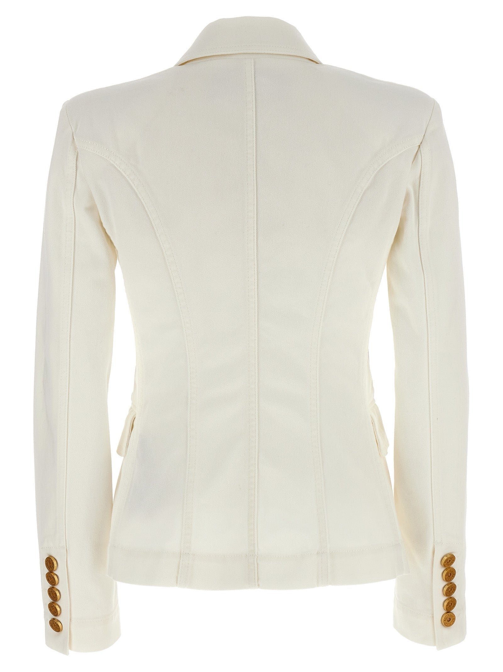 Balmain Women's Double-Breasted Denim Blazer