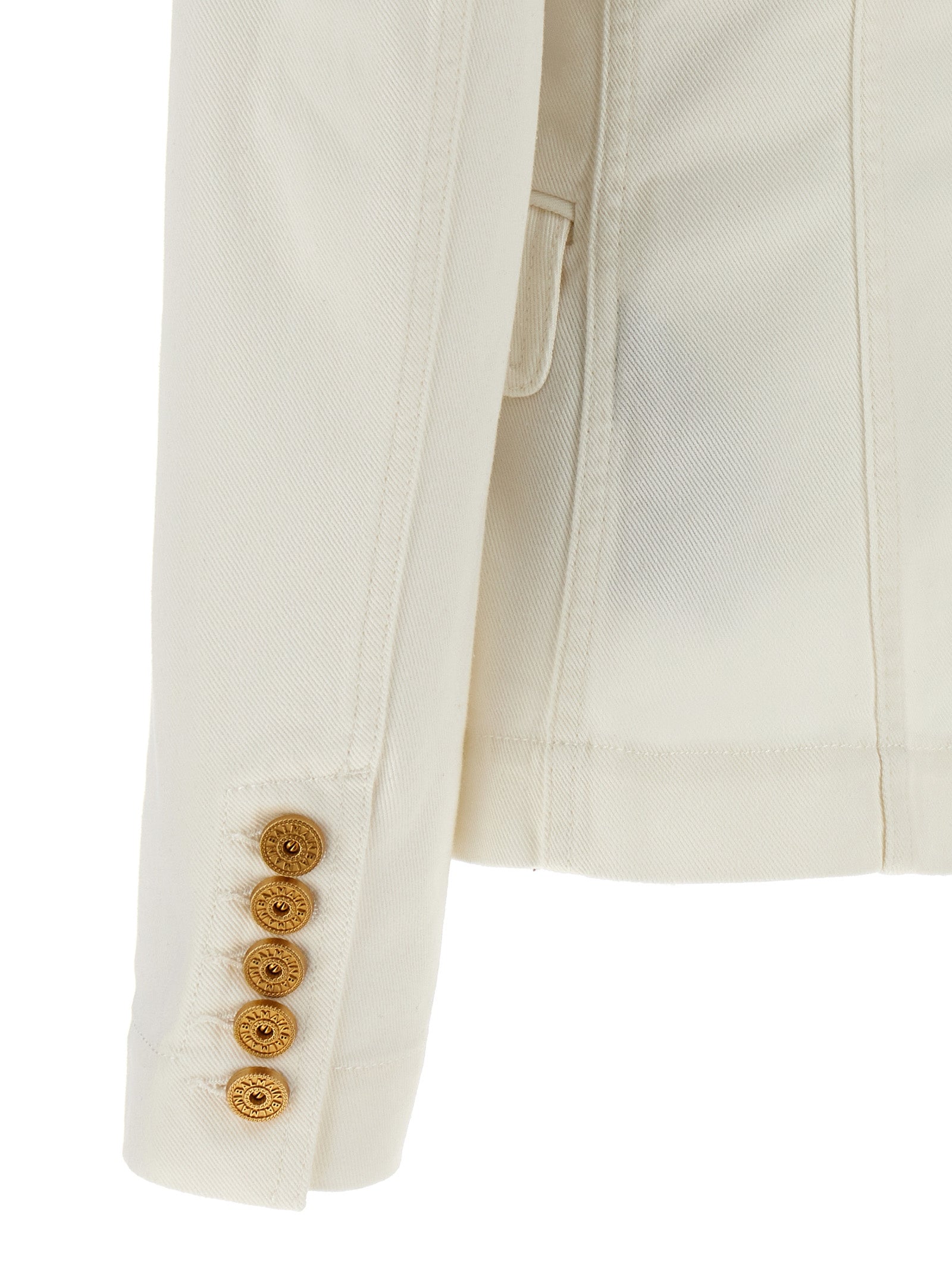 Balmain Women's Double-Breasted Denim Blazer