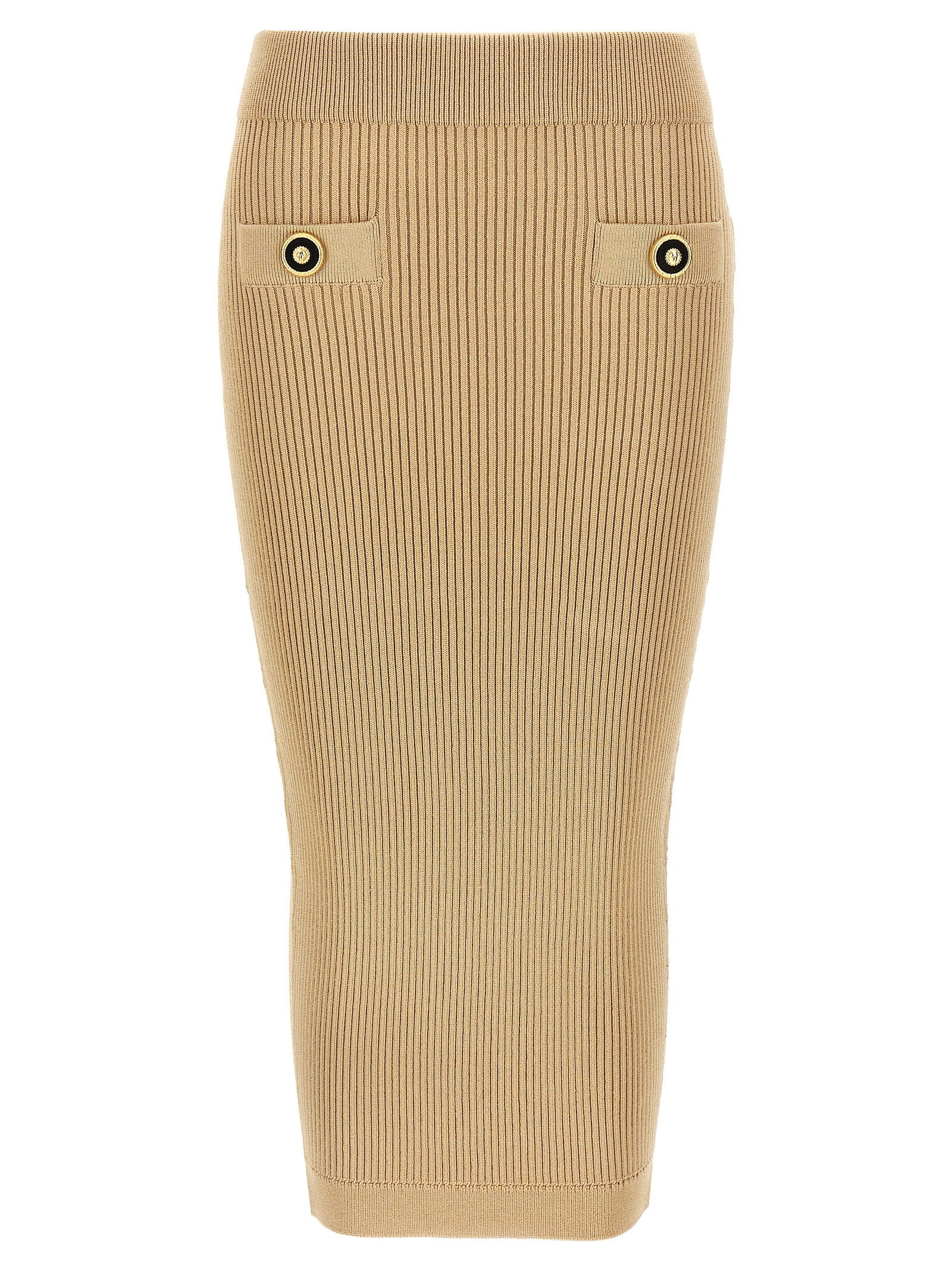 Balmain Women's Ribbed Midi Skirt