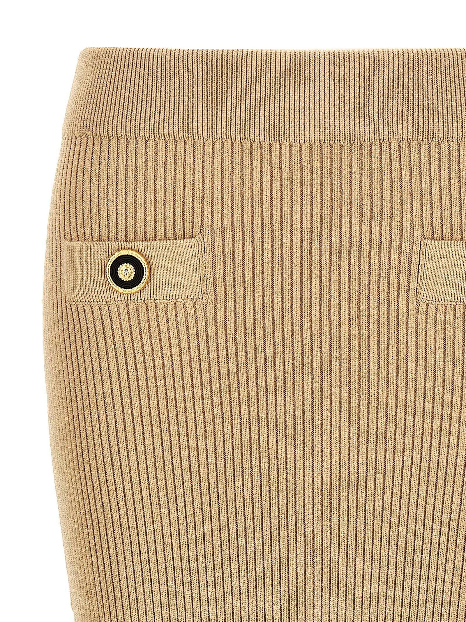 Balmain Women's Ribbed Midi Skirt