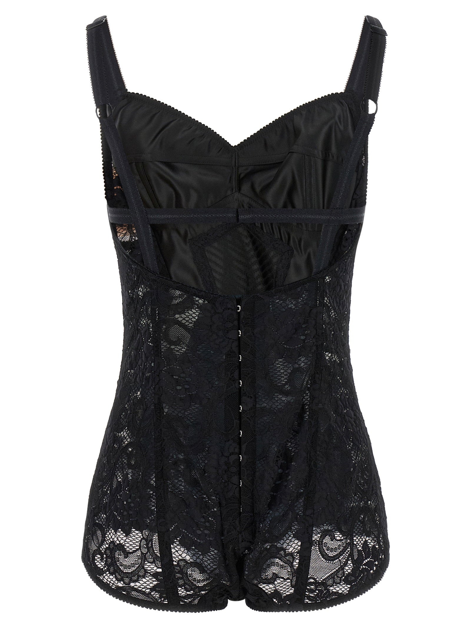 Dolce & Gabbana Women's Satin And Lace Corsetry Bodysuit