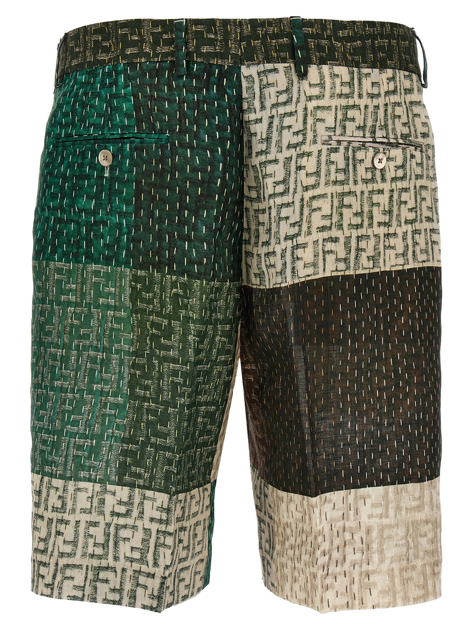 Fendi Men's Patchwork Bermuda Shorts