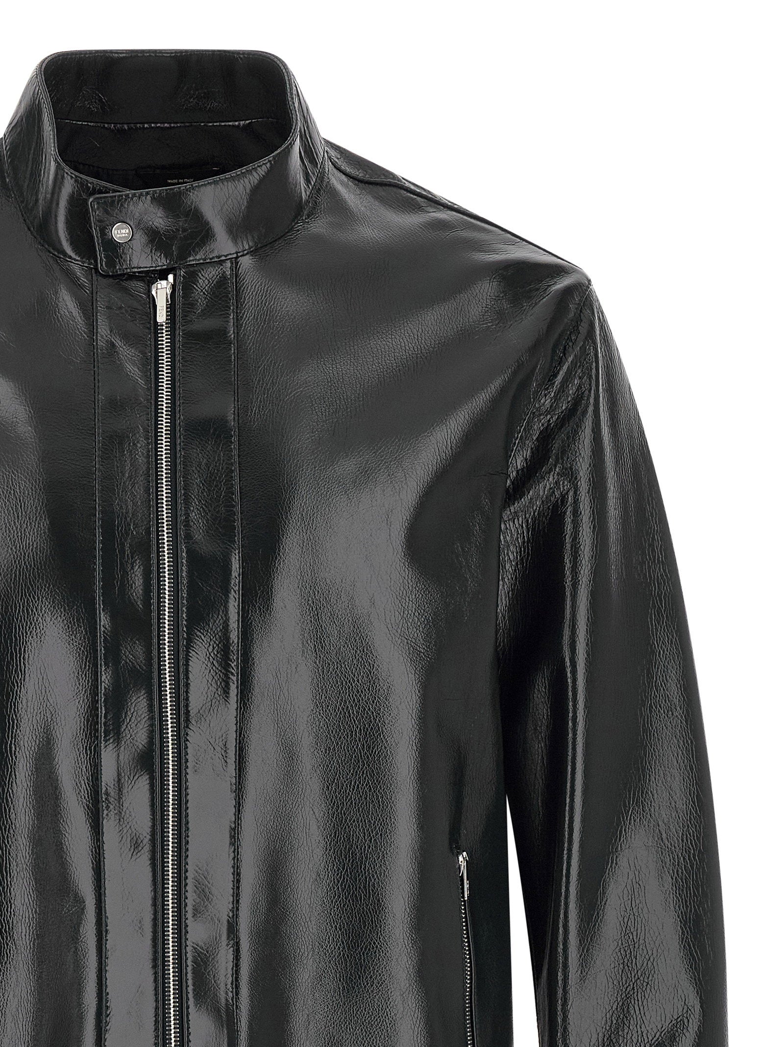 Fendi Men's Lacquered Leather Blouson