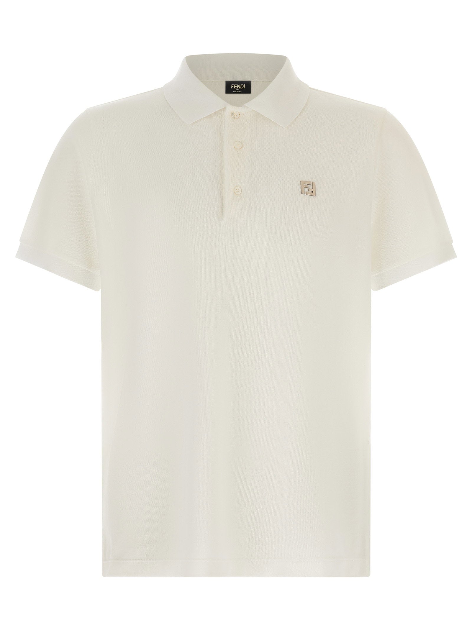 Fendi Men's Ff Metallic Logo Polo Shirt