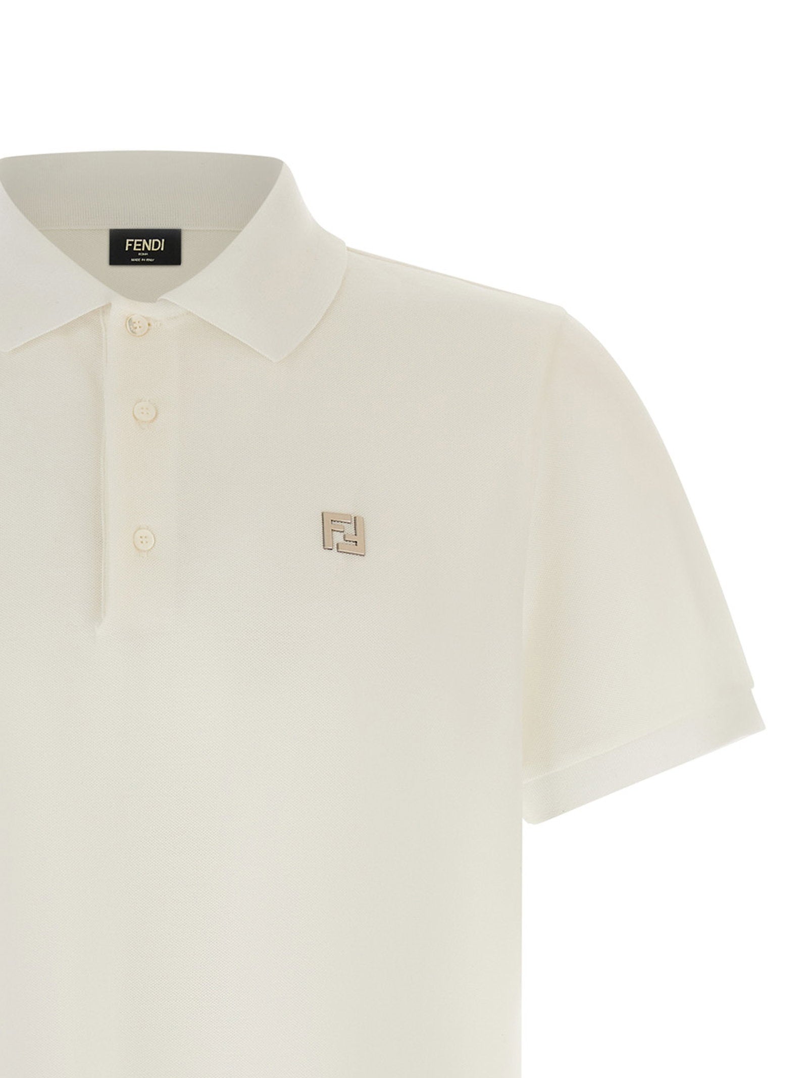 Fendi Men's Ff Metallic Logo Polo Shirt