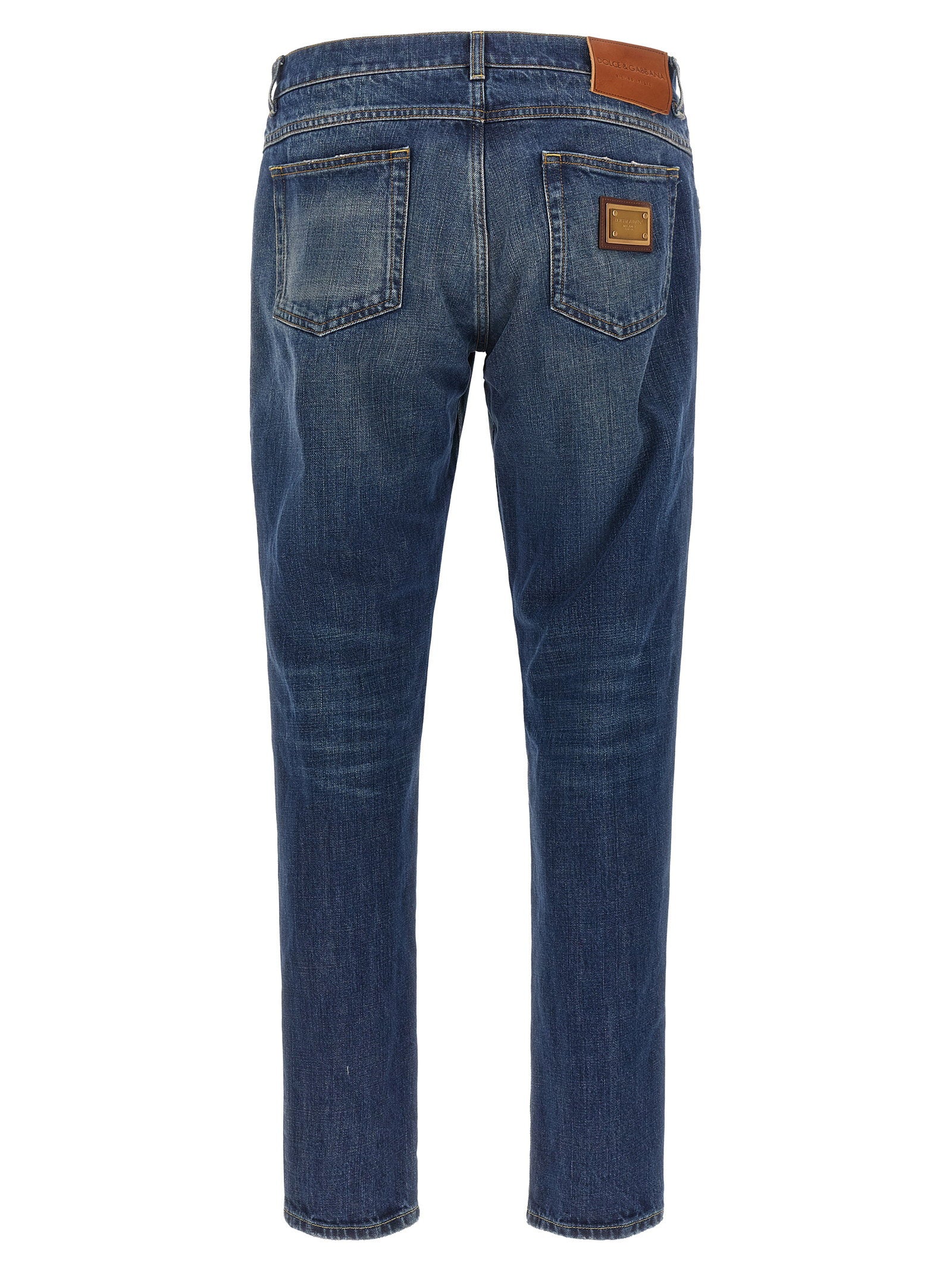 Dolce & Gabbana Men's Logo Plaque Jeans