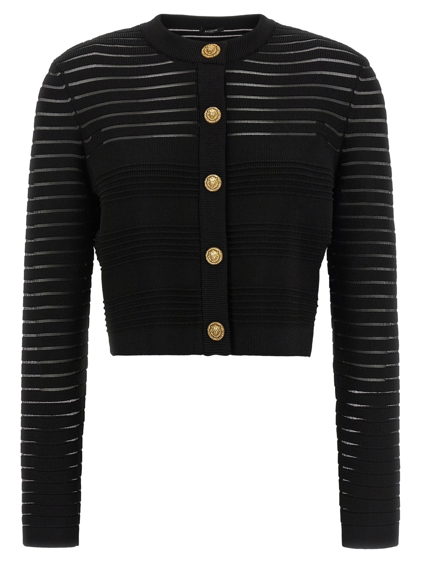 Balmain Women's Semi-Transparent Stripes Cardigan
