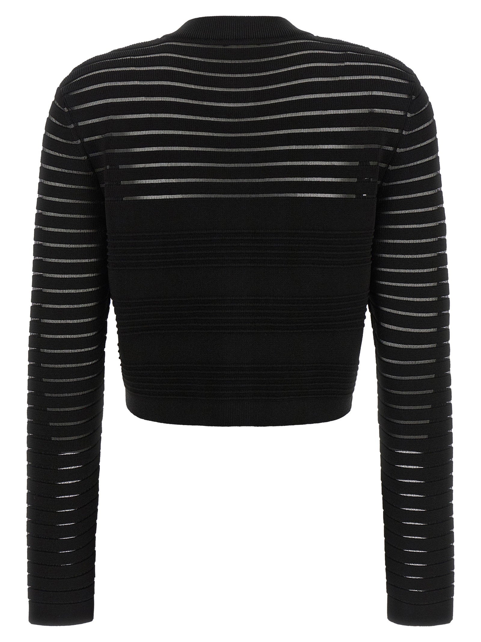 Balmain Women's Semi-Transparent Stripes Cardigan