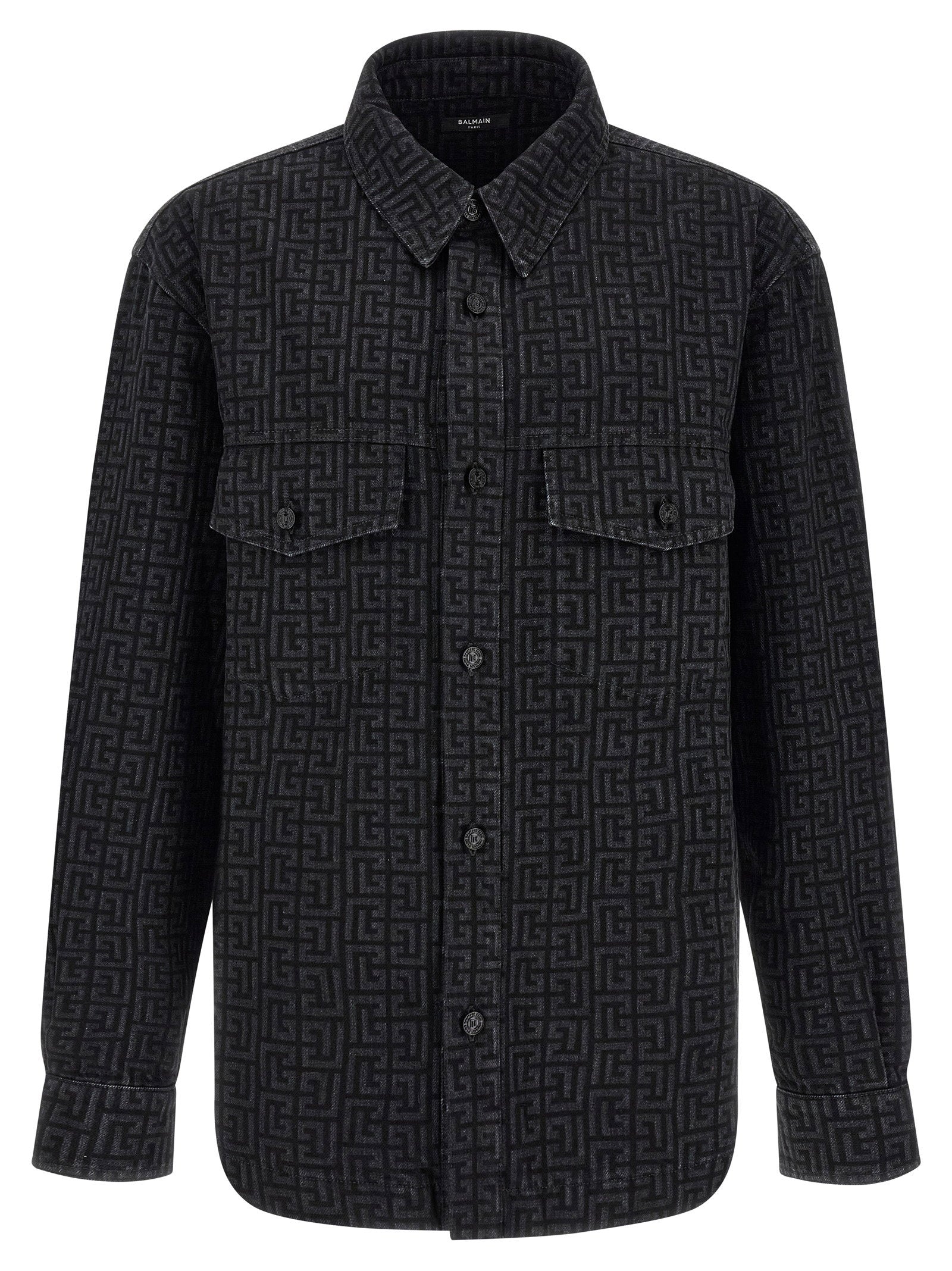 Balmain Men's Monogram Pattern Overshirt