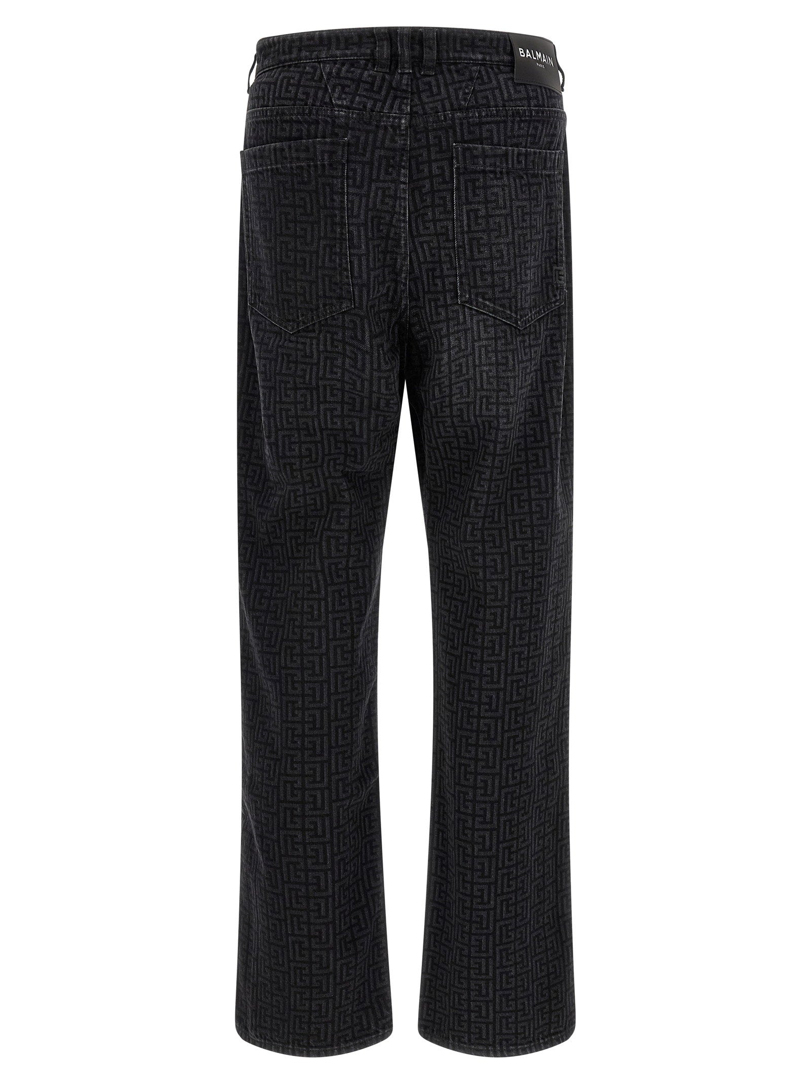 Balmain Men's Monogram Pattern Jeans