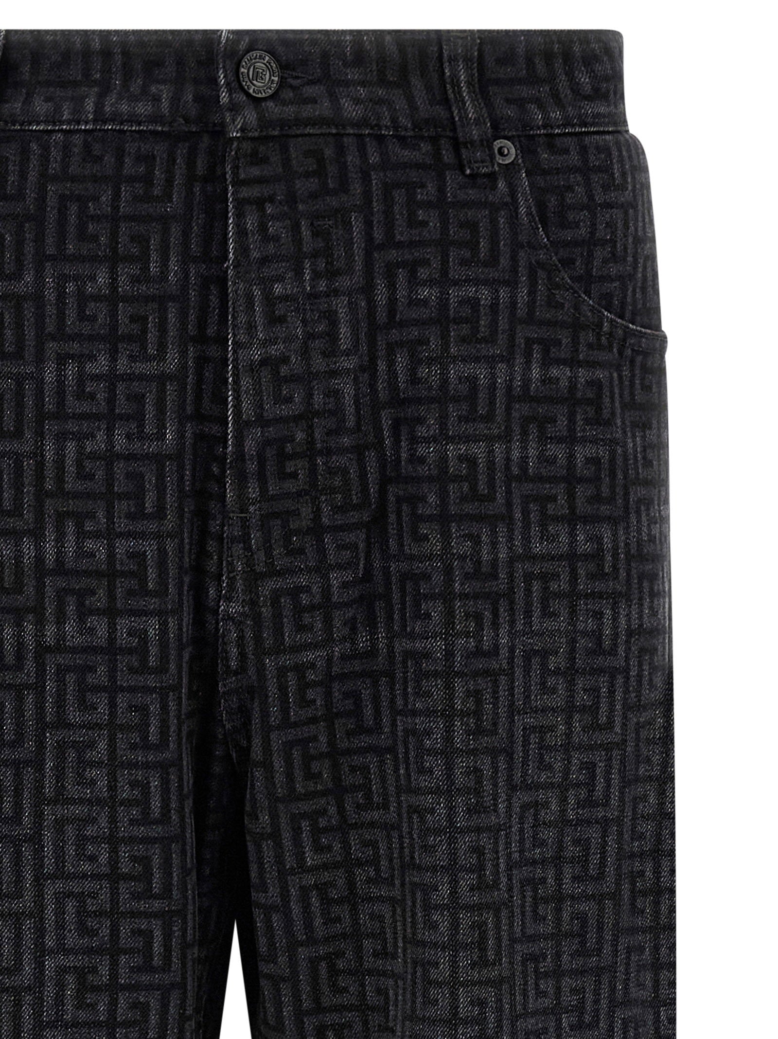 Balmain Men's Monogram Pattern Jeans
