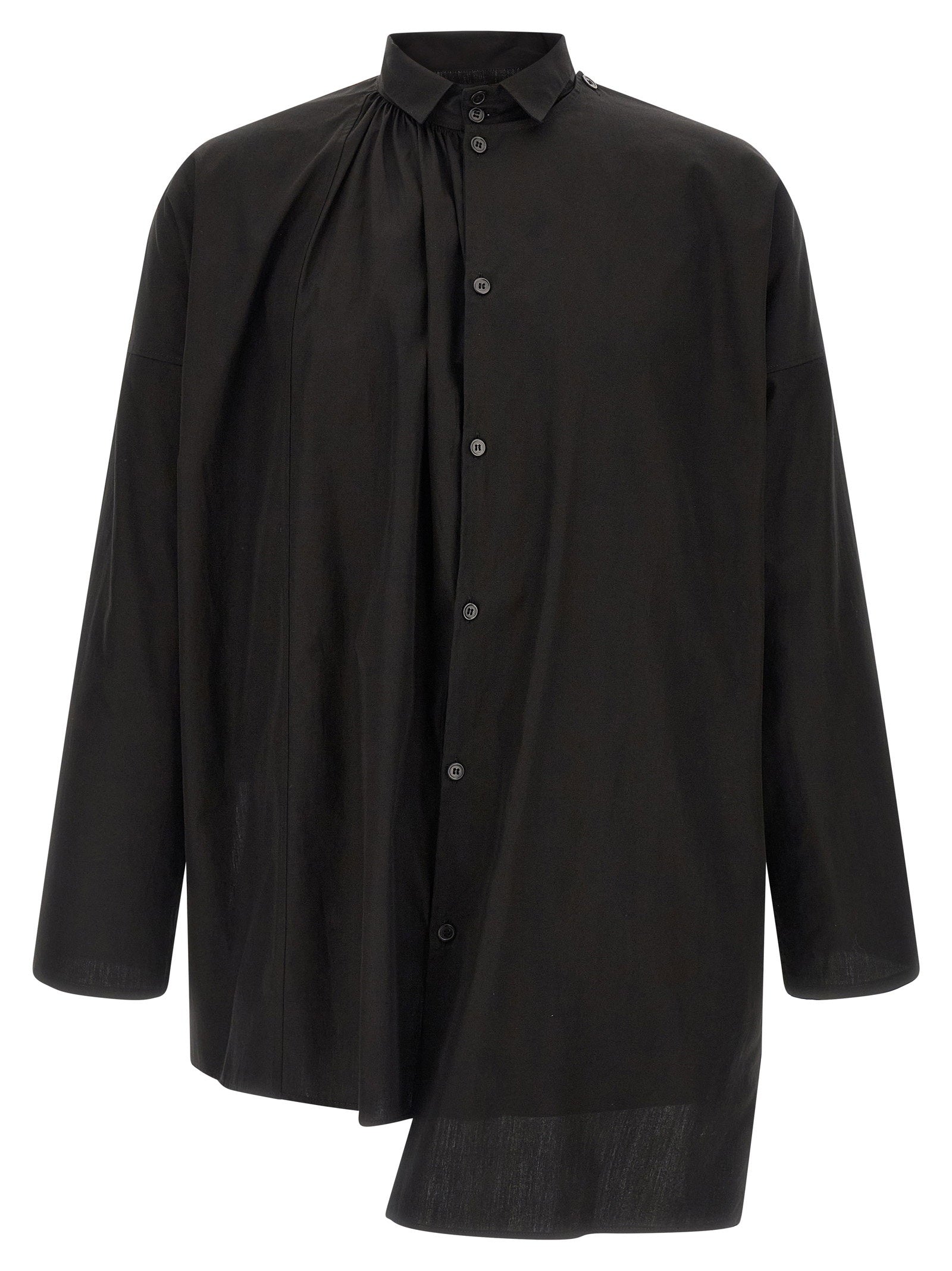 Yohji Yamamoto Men's Collar Gather Double B Shirt