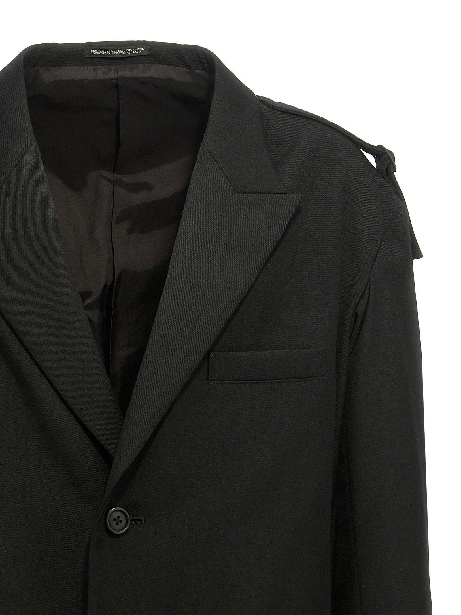 Yohji Yamamoto Men's Single-Breasted Blazer With Strap Detail