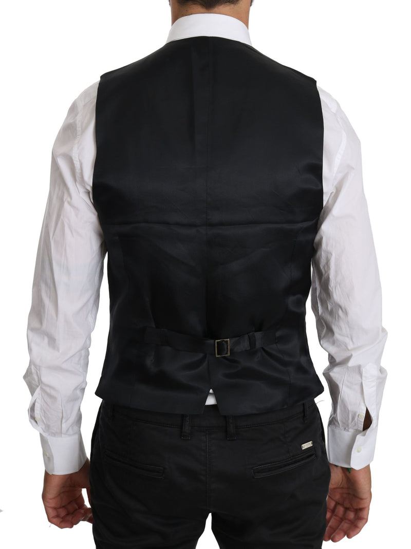 Dolce & Gabbana Blue Wool Waistcoat Formal Gilet Men's Vest