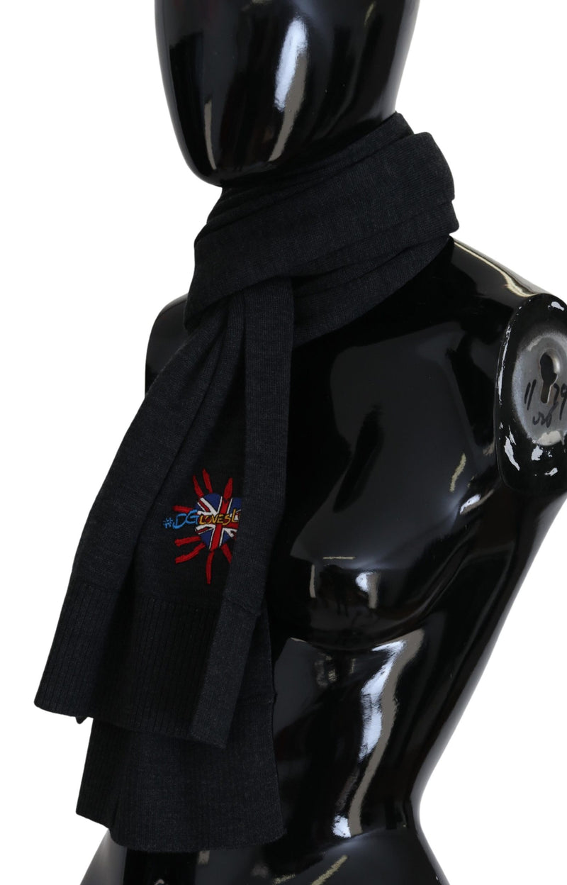 Dolce & Gabbana Elegant Black Wool Scarf Women's Wrap