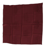 Dolce & Gabbana Maroon Silk Crown Square Wrap Handkerchief Men's Scarf