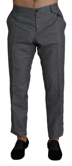Dolce & Gabbana Gray Formal Dress Trouser Slim Fit Men's Pants
