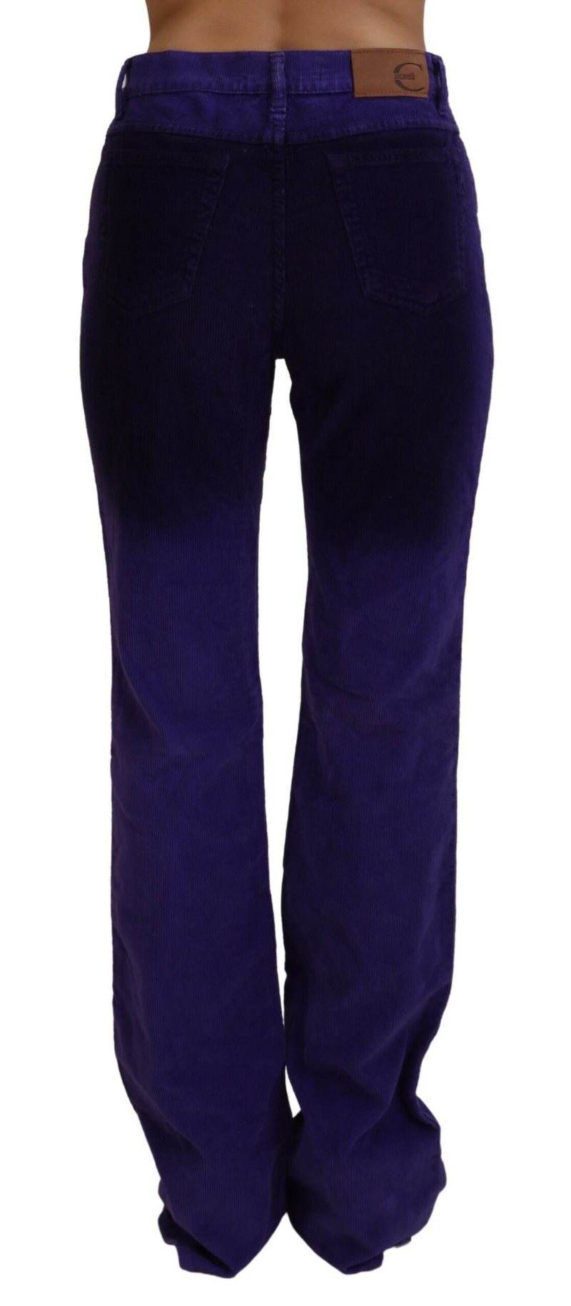 Just Cavalli Elegant Purple Corduroy Straight Fit Women's Pants