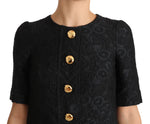 Dolce & Gabbana Elegant Black Button Embellished Mini Women's Dress