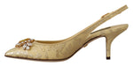 Dolce & Gabbana Gleaming Gold Crystal Slingback Women's Heels