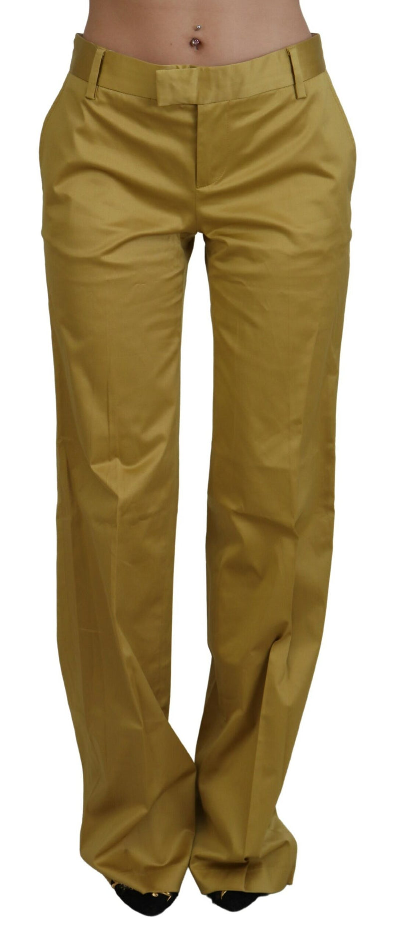 Just Cavalli Elegant Gold Straight Fit Women's Pants