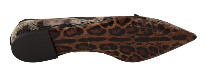 Dolce & Gabbana Elegant Leopard Print Flat Women's Loafers